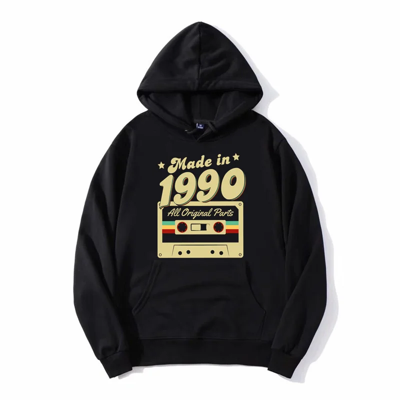 Cool Vintage Since 1990 Birthday Hoodie Leisure Hoody Sweatshirt Old Pullover Men Gift Clothes Streetwear Cotton Unisex Coat - Image 2