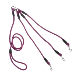 Triple Dogs Leash Coupler Lead With Nylon Soft Handle For Walking 3 Dogs Outside
