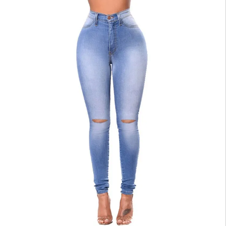 2023 New Vintage Women Jeans Slim Fit High Waist Denim Pencil Pants Bootcut Summer Pull-on Skinny Jeans Blu Fashion Holee - Image 4
