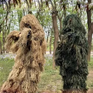 3D Universal Camouflage Ghillie Suits Adjustable Size Army Jungle Military Tactical Suit Woodland Clothes Hunting Sniper Set Kit
