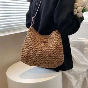Women's Straw bag for Summer Woven Shoulder Bags for Women Messenger Bohemian Beach Bags Handbag Vacation