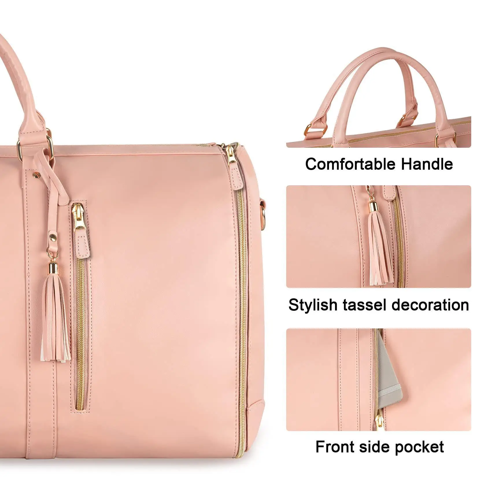Large Capacity Travel Duffle Bag Women's Handbag Folding Suit Bag Waterproof Clothes Totes - Image 4