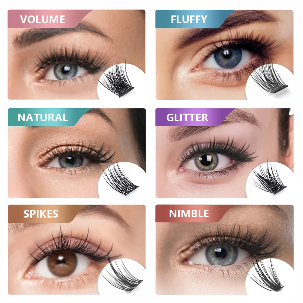 YUANZHIJIE DIY Clusters Little Devil Cosplay Eyelash Extensions Russian Faux Mink False Eyelashes Segemented Wispy Makeup Lashes - Image 6