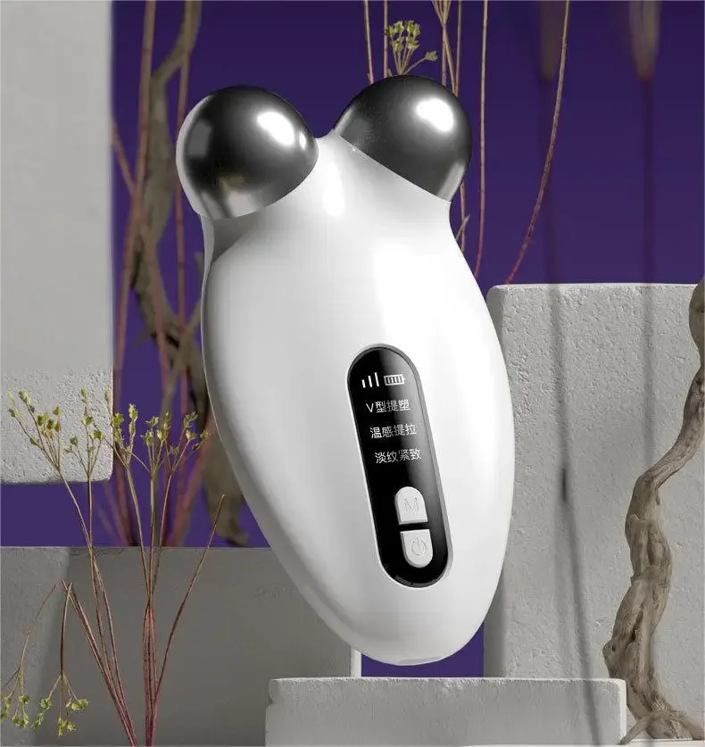 Ems Microcurrent Facial Beauty Anti-cellulite Double Chin Thermal Vibration Massage Machine Face Lift Firming and Tender Skin - Image 2