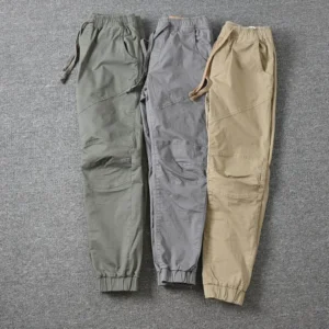 Men's Cargo Pants Pockets Breathable Ankle-banded Men Trousers Causal Pants