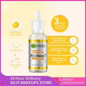 Garnier Light Complete VITAMIN C Booster Face Serum Whitening Dark Spot Remover Acne Scar Bright Skin Anti Aging Face Essence