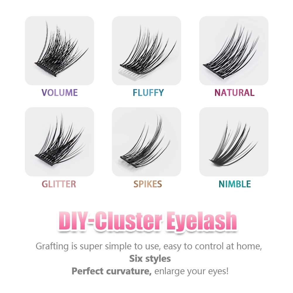 YUANZHIJIE DIY Clusters Little Devil Cosplay Eyelash Extensions Russian Faux Mink False Eyelashes Segemented Wispy Makeup Lashes - Image 2
