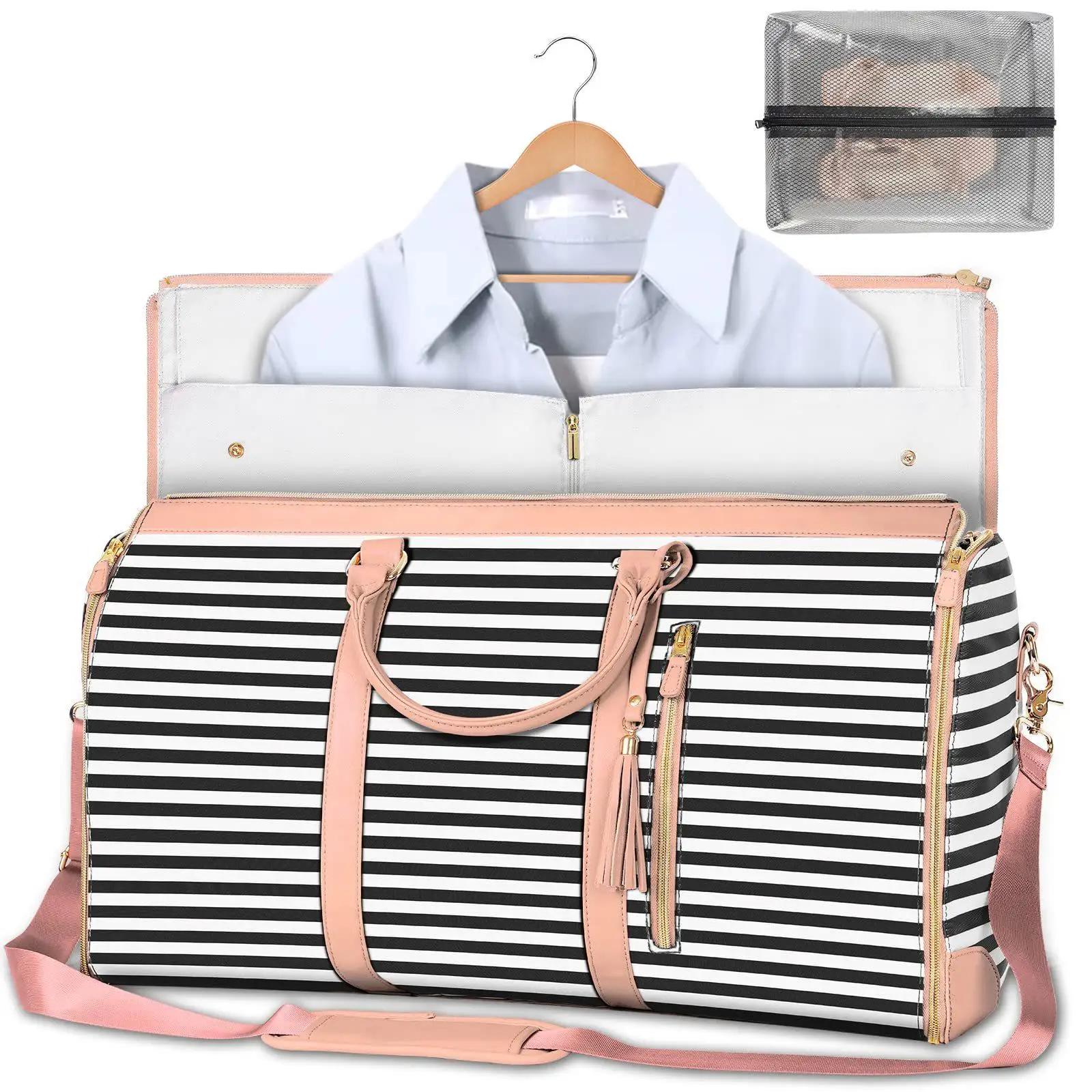 Large Capacity Travel Duffle Bag Women's Handbag Folding Suit Bag Waterproof Clothes Totes - Image 7