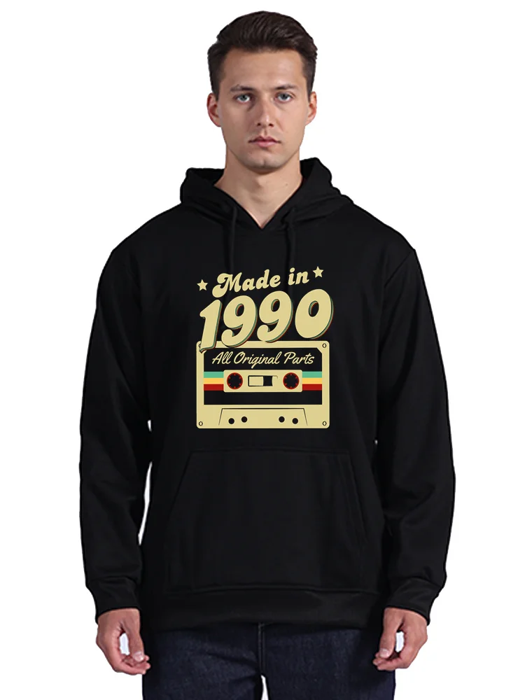 Cool Vintage Since 1990 Birthday Hoodie Leisure Hoody Sweatshirt Old Pullover Men Gift Clothes Streetwear Cotton Unisex Coat