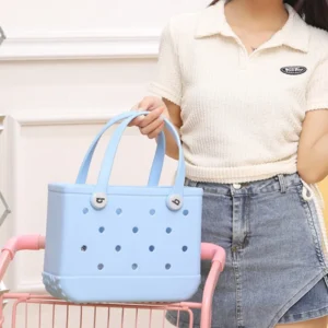 Mini Kid Beach Bogg Bag Waterproof Summer Storage Basket Women Shopping Bag Picnic Rubber Jelly Tote Bogg Bag Kid Purses